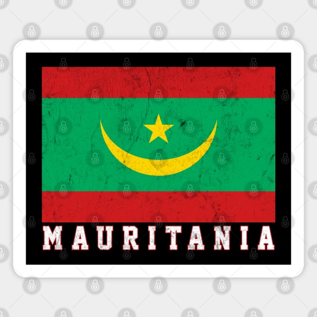 Mauritania / Vintage Look African Pride Flag Design Magnet by DankFutura